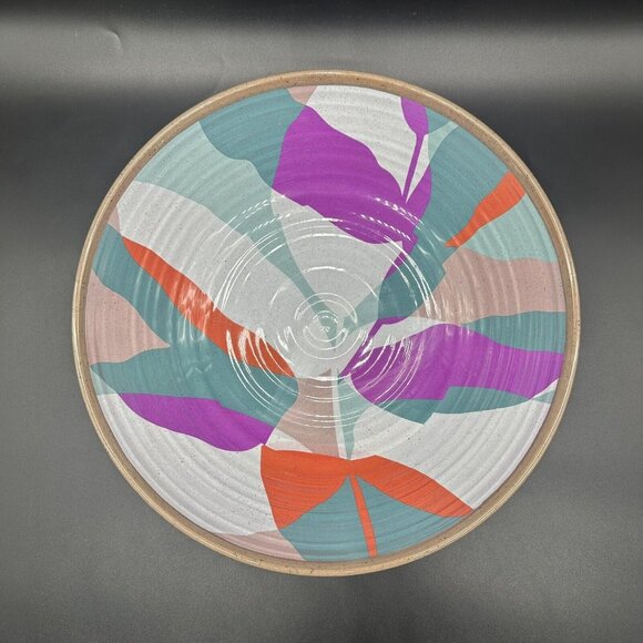 Crate and Barrel Caprice Floral Melamine Serving Bowl Botanical Bright Colors - Picture 2 of 8